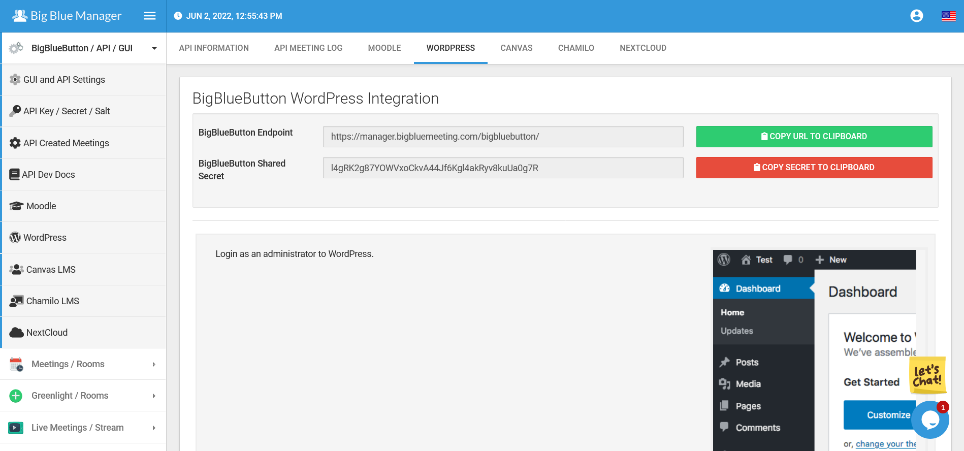 Klucz i sól WordPress API